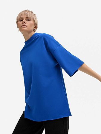 Футболка унисекс оверсайз T1, синяя, размер XS/S