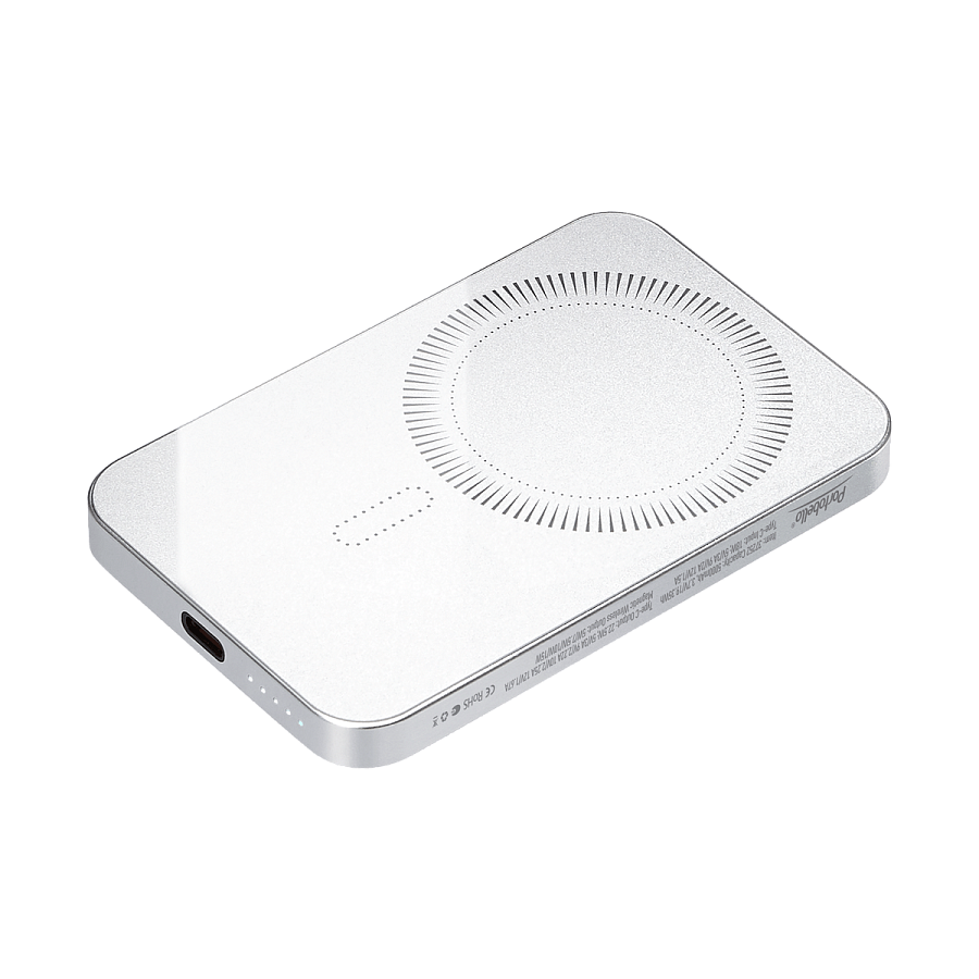 Внешний аккумулятор Артекс PD (Artex PD) 5000mAh с функцией беспроводной зарядки 15W, серебряный