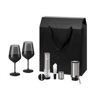 Подарочный набор Блэк Эдишн (Black Edition), Винтаро (Vintaro), Данте (Dante) (2 бокала + набор для вина + аэратор)