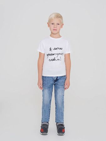 Футболка детская «Прикоснуться словами», белая, размер 6 лет (106-116 см)
