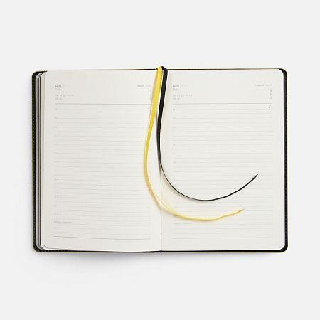 Ежедневник Alanis, недатированный, черный с желтым