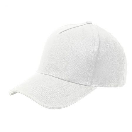Кепка 5- панельная Oxford 300, c белым сендвичем, белая