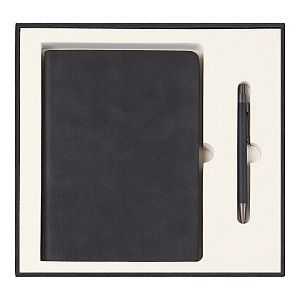 Набор подарочный Solution Superior Duo (ежедневник, ручка), чёрный