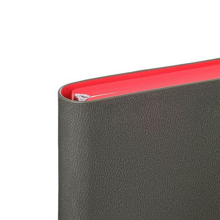 Ежедневник Латте софт-тач (Latte soft touch) недатированный, серый/красный