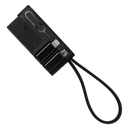 Кабель зарядный выдвижной USB Ultra Link  60W 3-в-1 на Lightning, Micro-USB, Type-C «U50» 2,4 A, Quick Charge в пластиковом футляре, черный