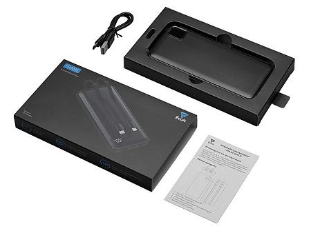 Внешний аккумулятор со встроенными кабелями «Фрэйм», 10000мач