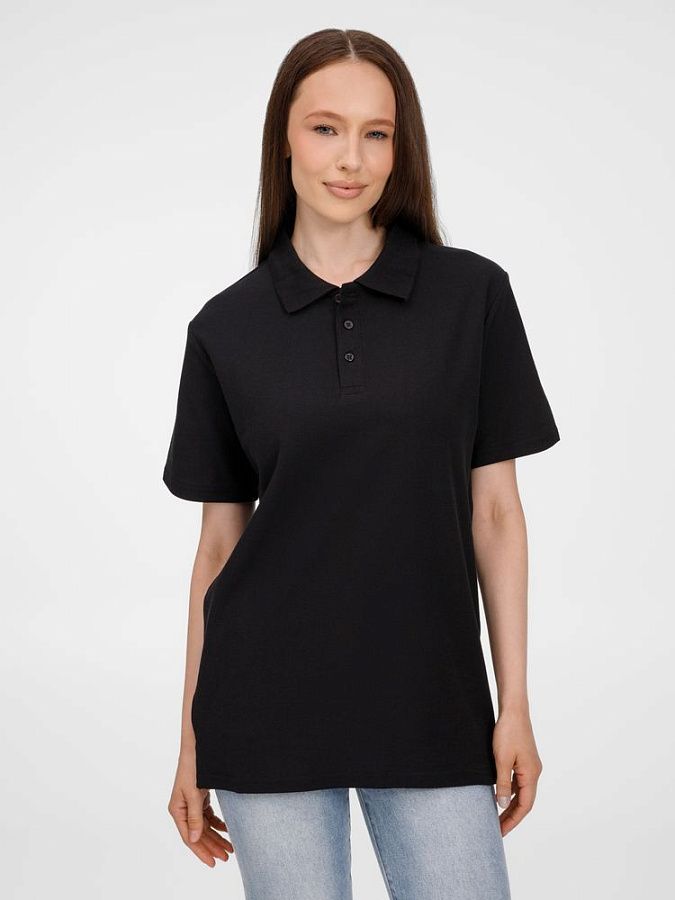 Рубашка поло унисекс Tervise, черная под нанесение