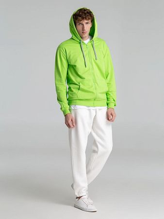 Толстовка на молнии с капюшоном Unit Siverga, зеленое яблоко, размер XS
