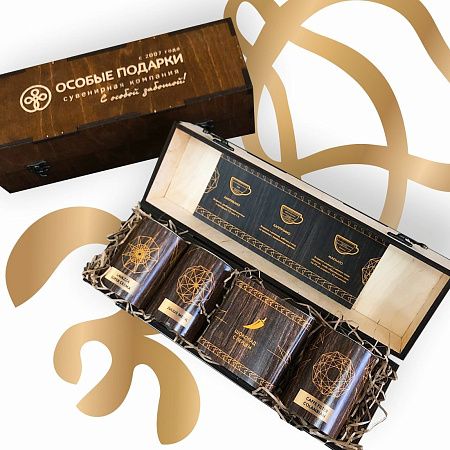 Подарочный набор «Кофе и трюфель»: кофе (3 шт.), трюфели, открытка