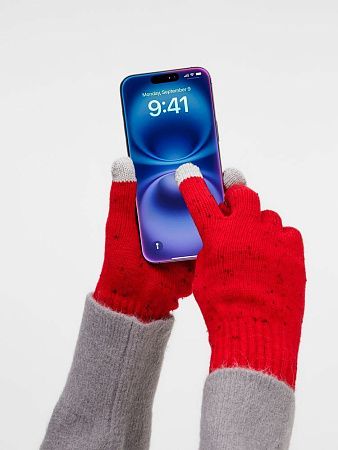 Перчатки сенсорные Spotti Senso, красные, размер S/M