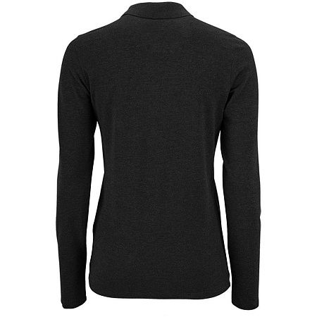 Рубашка поло женская с длинным рукавом Perfect LSL Women, черный меланж, размер S