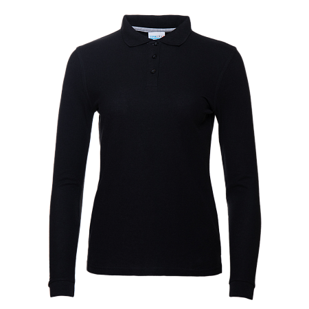 Рубашка поло женская STAN длинный рукав хлопок/полиэстер 185, 04SW, Чёрный,  (20)  (48/L)