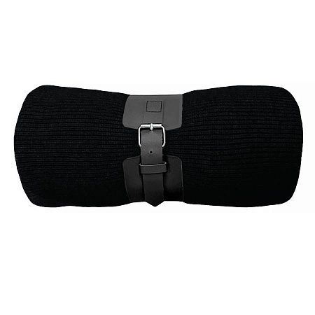 Плед  "Belt"; чёрный; 130 х 180 см; 100% акрил, с поясом