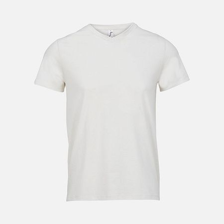 Футболка унисекс Regent с V-образным вырезом, молочно-белая, размер L