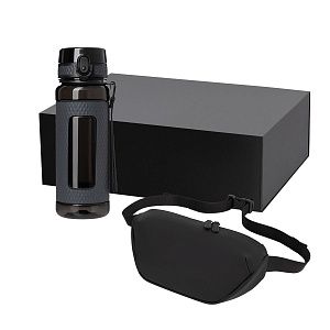 Подарочный набор Вектор (Vector), Мадрид (Madrid), черный (сумка через плечо (cross body), бутылка)