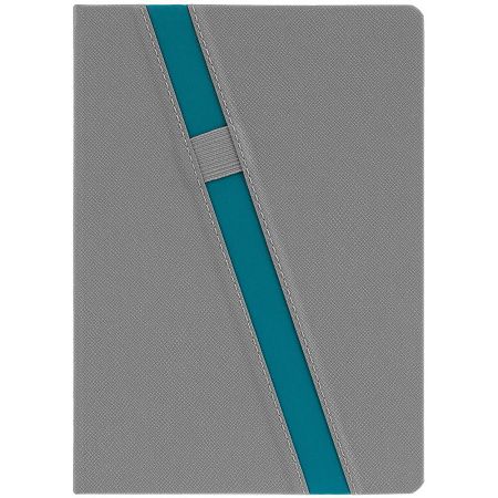 Ежедневник Rubikon на заказ, недатированный серо-бирюзовый