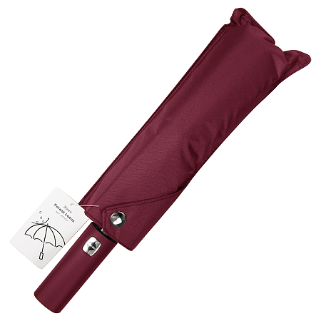 Зонт складной автоматический, Forest Lotus, диаметр 100 см, радиус 23 дюйма, 9 панелей, без подарочной коробки, бордовый