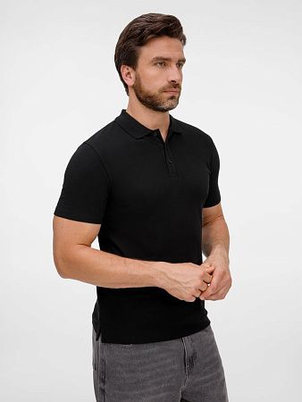 Рубашка поло унисекс Tervise, черная, размер S