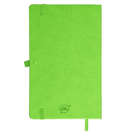Бизнес-блокнот "Justy", 130*210 мм, светло-зеленый, твердая обложка,  резинка 7 мм, блок-линейка