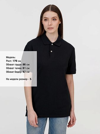 Рубашка поло унисекс Pacific, черная, размер S