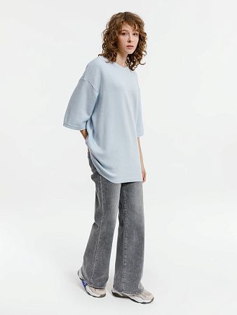 Джемпер с коротким рукавом Siluetti Volumica, светло-голубой, размер XL/2XL