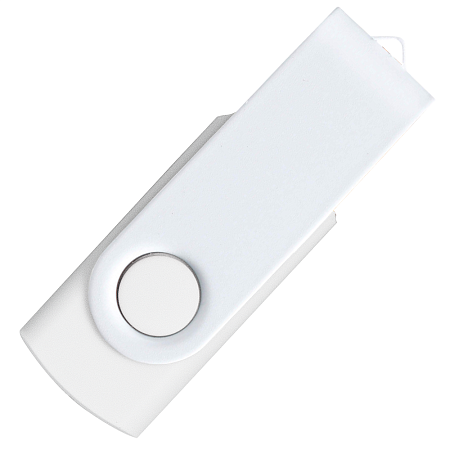 Флеш накопитель USB 2.0 Twister Сolor Mix 16GB, пластик Софт Тач/металл, белый/белый