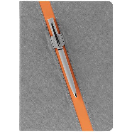 Ежедневник Rubikon на заказ, недатированный серо-оранжевый