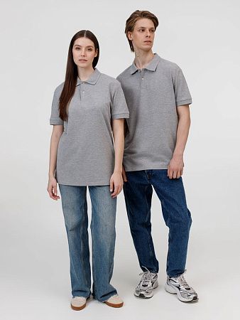 Рубашка поло унисекс Pacific, серый меланж, размер S