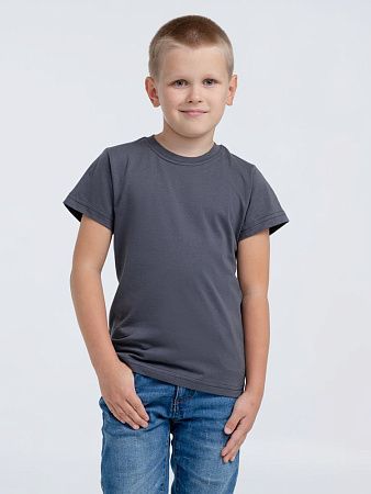 Футболка детская T-Bolka Kids, темно-серая (графит), размер 10 лет (130-140 см)