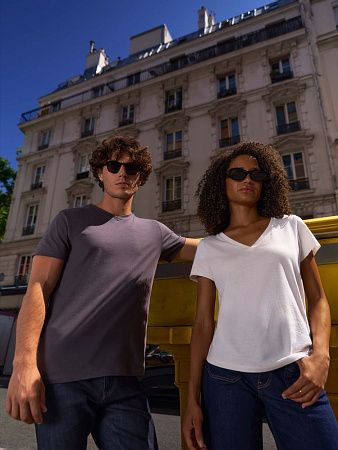 Футболка женская Regent Women с V-образным вырезом, розовая (candy), размер XS