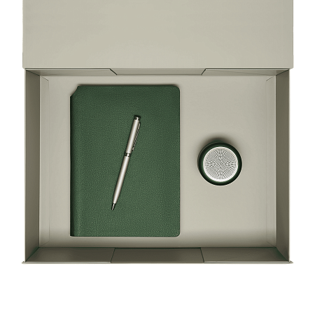 Подарочный набор Пэшн, Молто (Passion, Molto), зеленый (колонка, ежедневник, ручка)