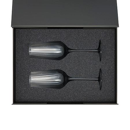 Подарочный набор 2 бокала для шампанского Мансера (Mancera) в черной коробке