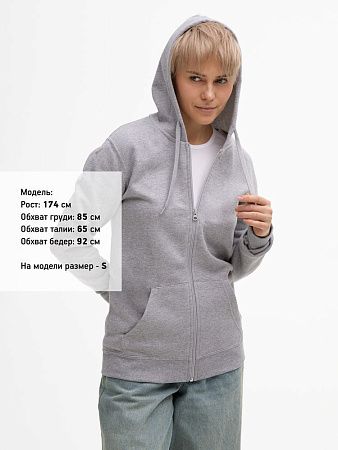 Толстовка унисекс Stone, серый меланж, размер S