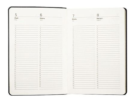 Ежедневник Flexy Latte А5, серый с красным срезом, недатированный, в гибкой обложке