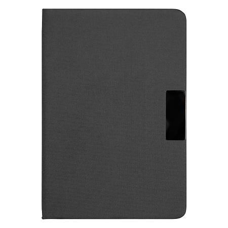 Блокнот А5 Hobard, в твердой тканевой обложке c резинкой в линейку, черный