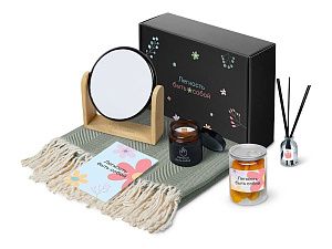 Подарочный набор «Re:f. Shelter»  с пледом, зеркалом, свечой и диффузором