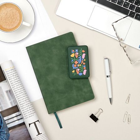 Внешний аккумулятор с подсветкой Анкор (Ancor) 5000 mAh, зеленый