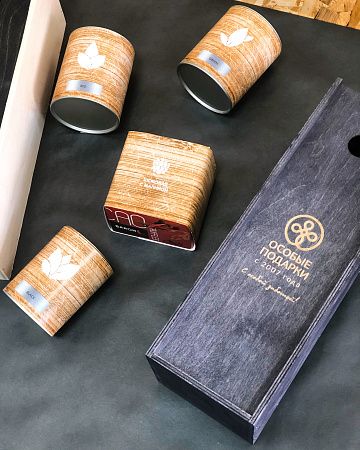 Подарочный набор «Чайное ассорти»: чай (3 шт.), трюфели, открытка