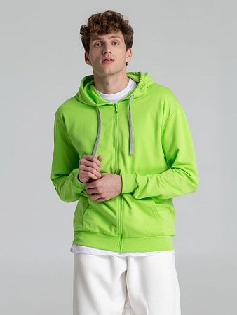 Толстовка на молнии с капюшоном Unit Siverga, зеленое яблоко, размер XS