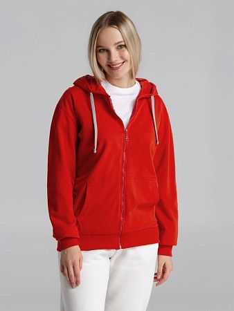Толстовка на молнии с капюшоном Unit Siverga, красная, размер 3XL v2