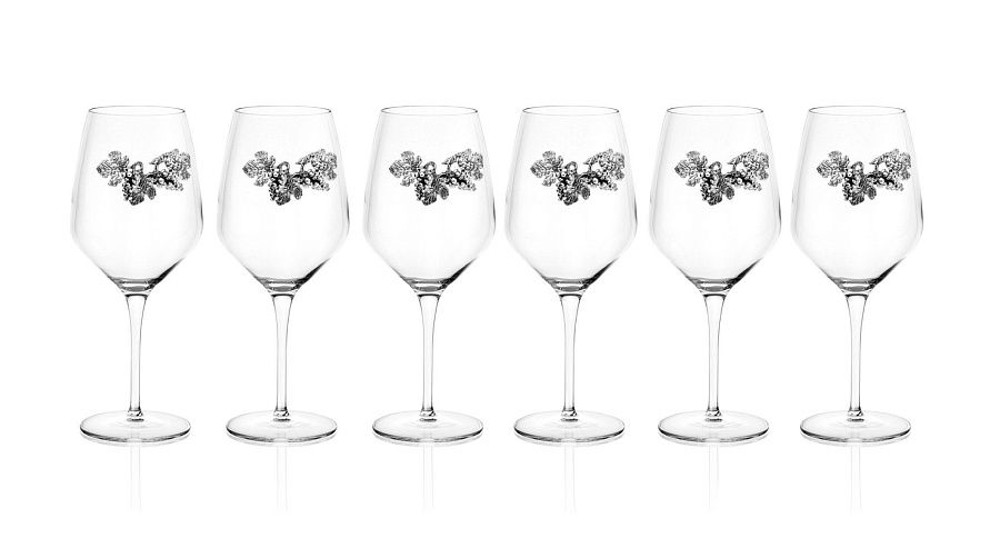 Комплект бокалов для красного вина 6 шт  UVA BLACK в подарочной упаковке 