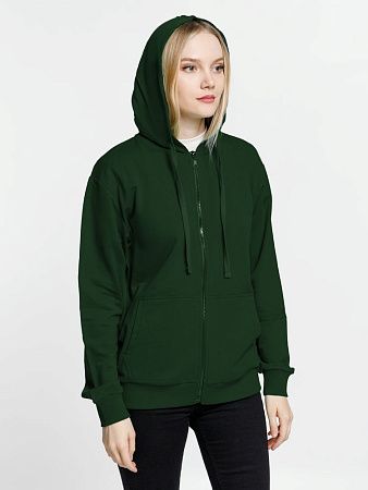 Толстовка на молнии с капюшоном Siverga 2.0, темно-зеленая, размер XS