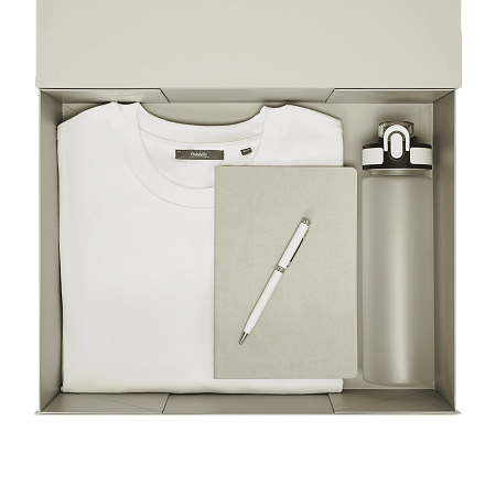 Набор с одеждой Раст Нео (Rust Neo) (футболка, бутылка, ежедневник, ручка), белый, XS/S