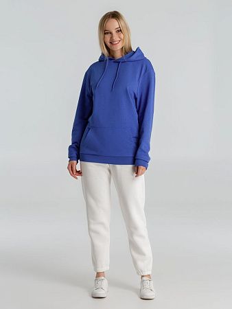 Толстовка с капюшоном унисекс Hoodie, ярко-синий меланж, размер XS