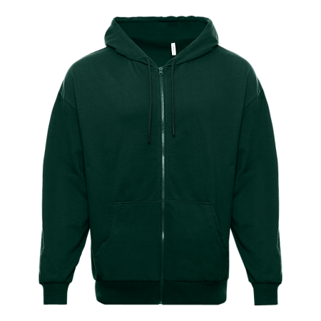 Толстовка STAN оверсайз на молнии с капюшоном футер без начёса 240, 99, Тёмно-зелёный,  (130)  (46/S)