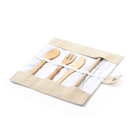 Набор столовых приборов CORPAX в чехле: ложка, вилка, нож, трубочка для питья и ершик для чистки трубочки