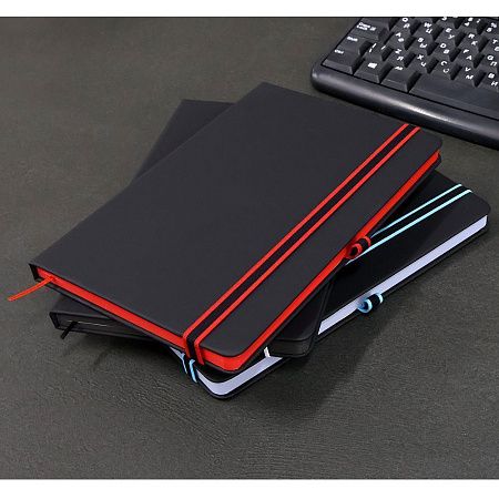 Ежедневник A5 недатированный Sir Lewis в твёрдом переплёте, красный кант