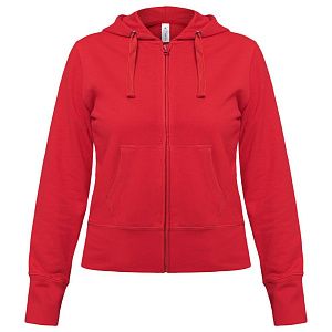 Толстовка женская Hooded Full Zip красная, размер XXL