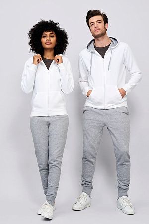 Толстовка мужская на молнии Soul Men 290 с контрастным капюшоном, белая, размер S