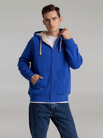 Толстовка унисекс на молнии Sherpa 280, ярко-синяя, размер XXS